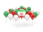 Iran. Balloons with colors of flag. Download icon.