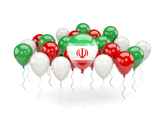 Balloons with colors of flag. Download flag icon of Iran at PNG format