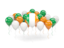 Ireland. Balloons with colors of flag. Download icon.