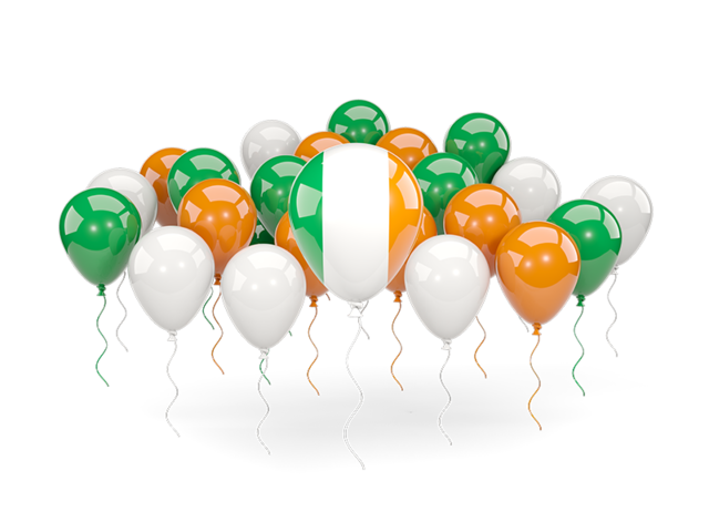 Balloons with colors of flag. Download flag icon of Ireland at PNG format