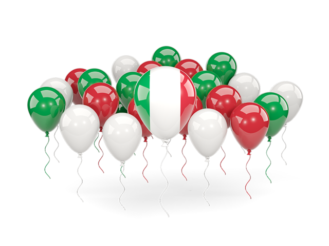 Balloons with colors of flag. Download flag icon of Italy at PNG format