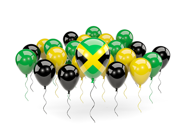 Balloons with colors of flag. Download flag icon of Jamaica at PNG format