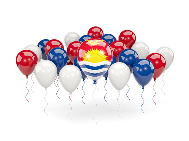 Balloons with colors of flag. Download flag icon of Kiribati at PNG format