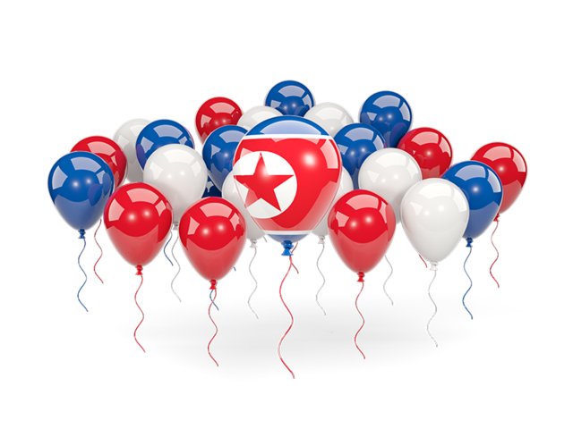 Воздушные шары с цветами флага. Скачать флаг. Северная Корея