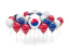 Южная Корея. Воздушные шары с цветами флага. Скачать иллюстрацию.