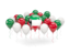 Kuwait. Balloons with colors of flag. Download icon.