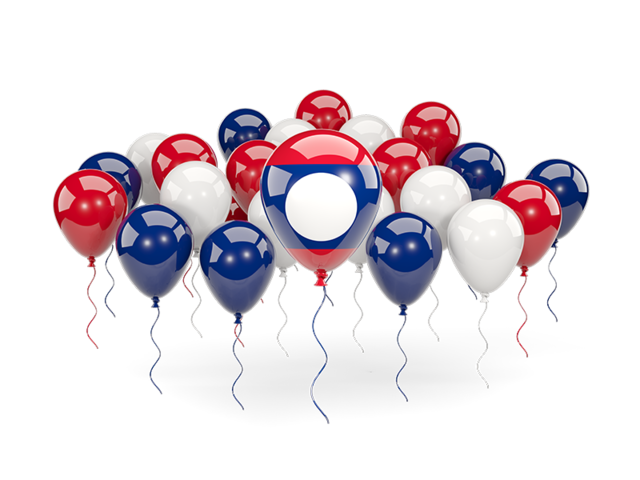 Balloons with colors of flag. Download flag icon of Laos at PNG format