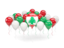 Lebanon. Balloons with colors of flag. Download icon.