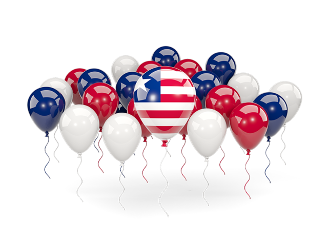 Balloons with colors of flag. Download flag icon of Liberia at PNG format
