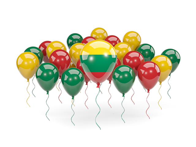 Balloons with colors of flag. Download flag icon of Lithuania at PNG format