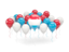 Luxembourg. Balloons with colors of flag. Download icon.