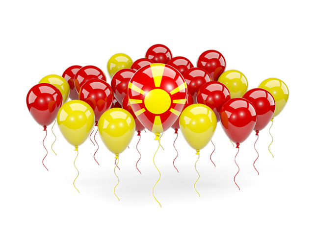 Balloons with colors of flag. Download flag icon of Macedonia at PNG format