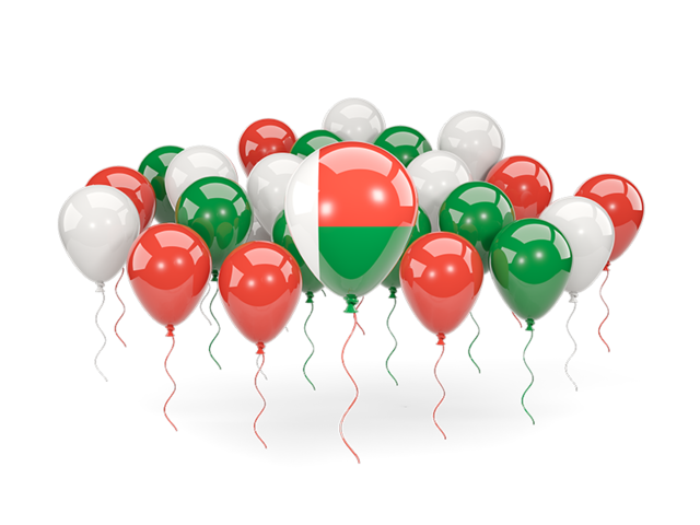 Balloons with colors of flag. Download flag icon of Madagascar at PNG format