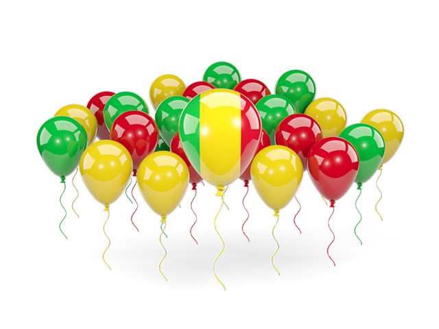 Balloons with colors of flag. Download flag icon of Mali at PNG format