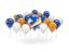 Marshall Islands. Balloons with colors of flag. Download icon.