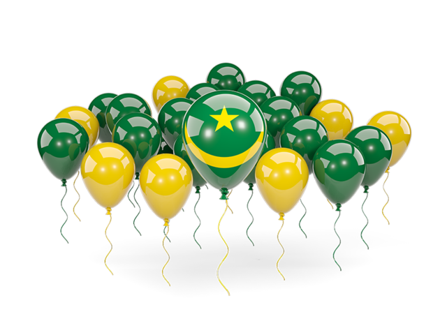 Balloons with colors of flag. Download flag icon of Mauritania at PNG format