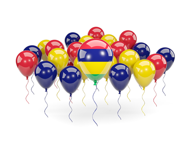 Balloons with colors of flag. Download flag icon of Mauritius at PNG format