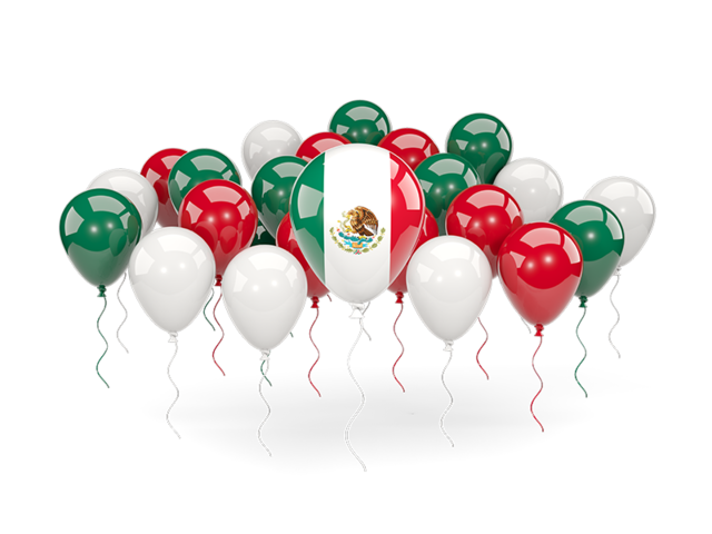 Воздушные шары с цветами флага. Скачать флаг. Мексика