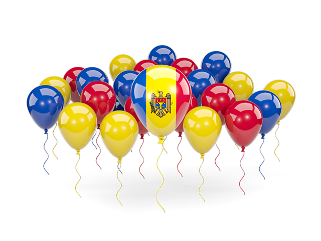 Balloons with colors of flag. Download flag icon of Moldova at PNG format