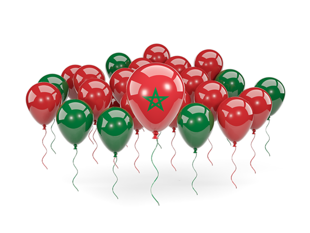 Balloons with colors of flag. Download flag icon of Morocco at PNG format