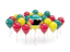 Mozambique. Balloons with colors of flag. Download icon.