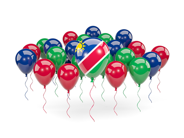 Balloons with colors of flag. Download flag icon of Namibia at PNG format