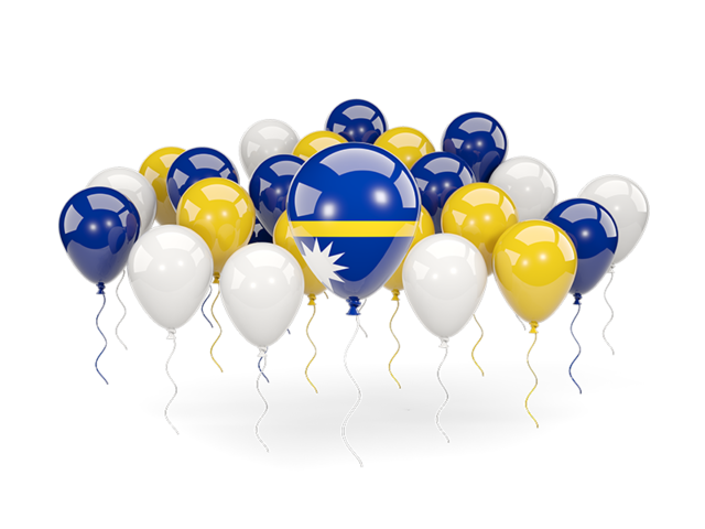 Воздушные шары с цветами флага. Скачать флаг. Науру