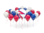 Nepal. Balloons with colors of flag. Download icon.