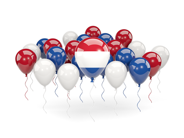 Balloons with colors of flag. Download flag icon of Netherlands at PNG format