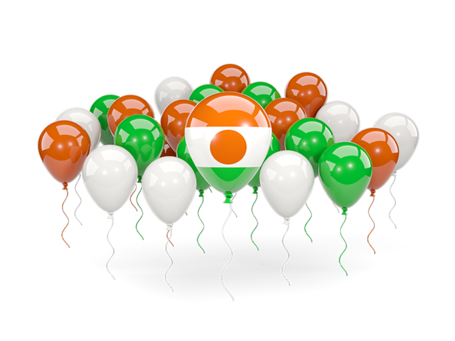 Balloons with colors of flag. Download flag icon of Niger at PNG format