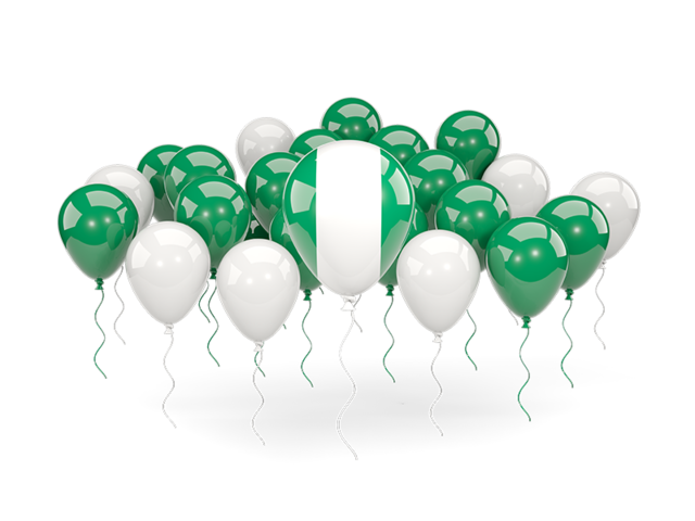 Balloons with colors of flag. Download flag icon of Nigeria at PNG format