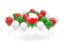 Oman. Balloons with colors of flag. Download icon.