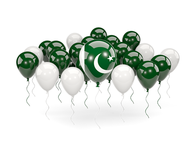 Balloons with colors of flag. Download flag icon of Pakistan at PNG format