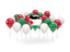 Palestinian territories. Balloons with colors of flag. Download icon.