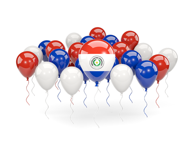 Balloons with colors of flag. Download flag icon of Paraguay at PNG format