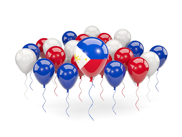 Balloons with colors of flag. Download flag icon of Philippines at PNG format