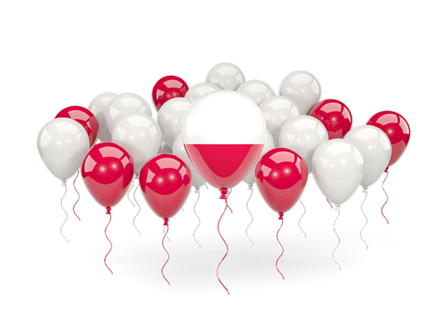 Balloons with colors of flag. Download flag icon of Poland at PNG format
