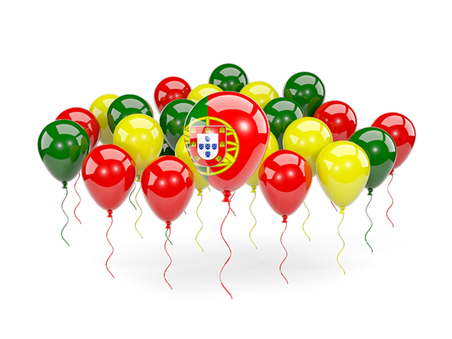 Balloons with colors of flag. Download flag icon of Portugal at PNG format