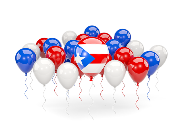 Воздушные шары с цветами флага. Скачать флаг. Пуэрто-Рико