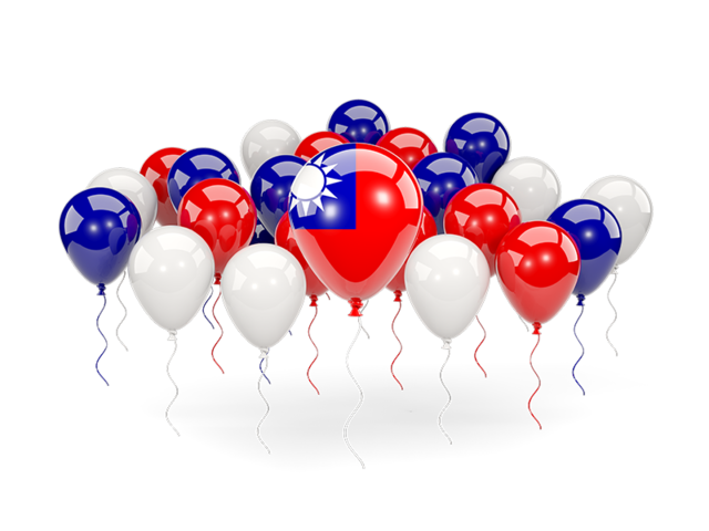 Balloons with colors of flag. Download flag icon of Taiwan at PNG format