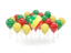 Республика Конго. Воздушные шары с цветами флага. Скачать иллюстрацию.