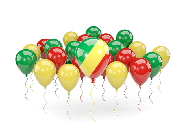 Balloons with colors of flag. Download flag icon of Republic of the Congo at PNG format