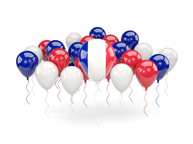 Balloons with colors of flag. Download flag icon of Reunion at PNG format