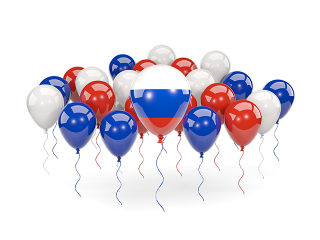 Balloons with colors of flag. Download flag icon of Russia at PNG format