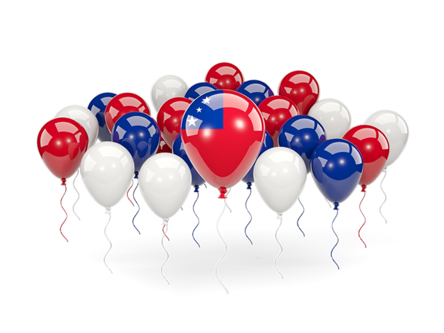 Balloons with colors of flag. Download flag icon of Samoa at PNG format