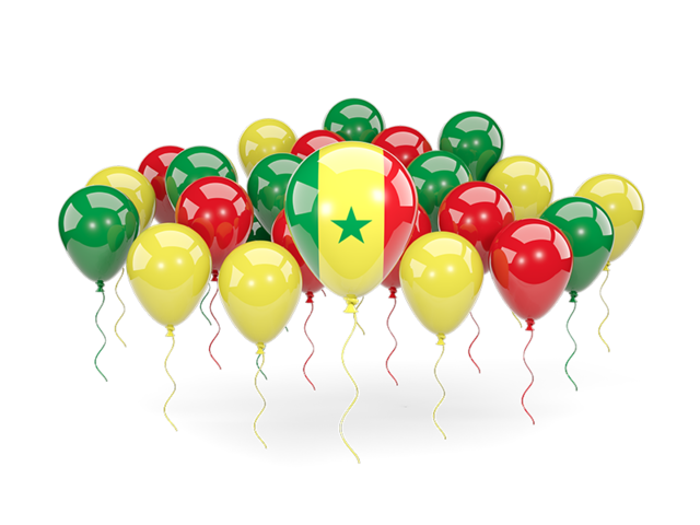 Balloons with colors of flag. Download flag icon of Senegal at PNG format