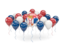 Serbia. Balloons with colors of flag. Download icon.