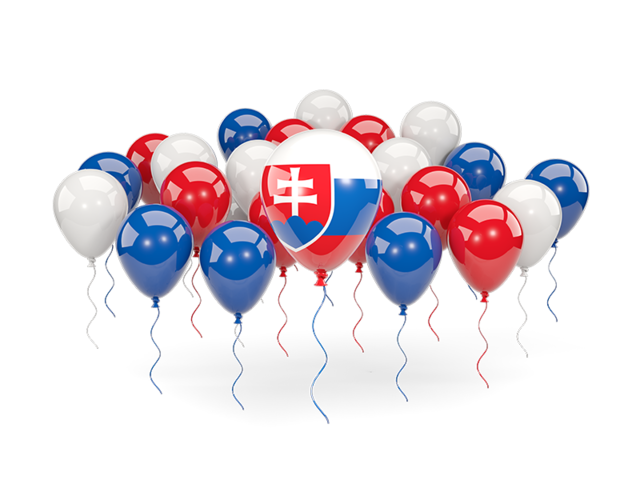 Воздушные шары с цветами флага. Скачать флаг. Словакия