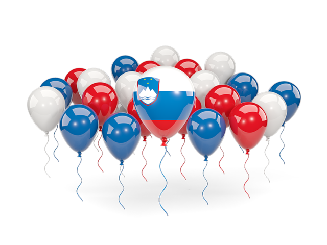 Balloons with colors of flag. Download flag icon of Slovenia at PNG format