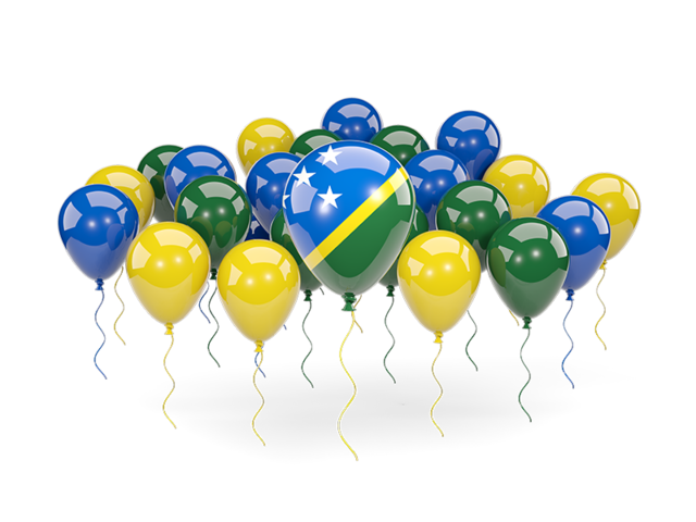 Balloons with colors of flag. Download flag icon of Solomon Islands at PNG format